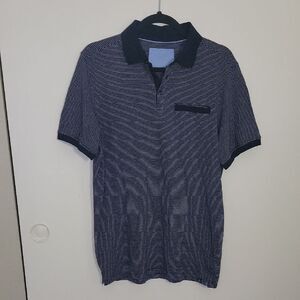 Navy Striped Polo Shirt